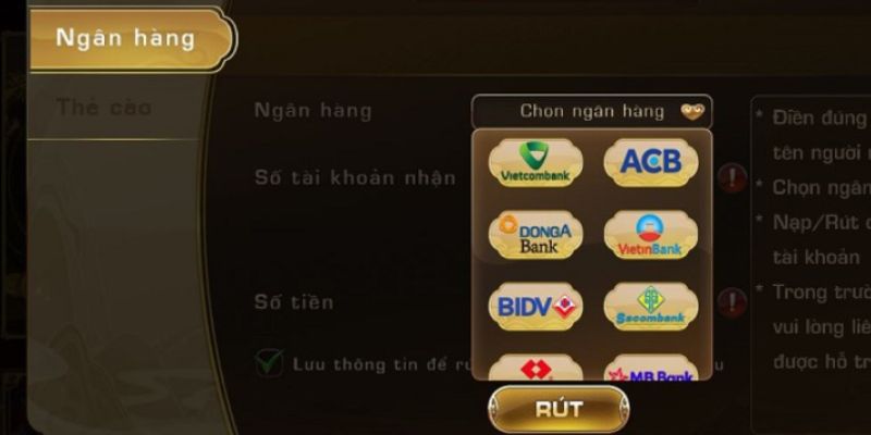 Hướng dẫn các bước chi tiết rút tiền game bài đổi thưởng